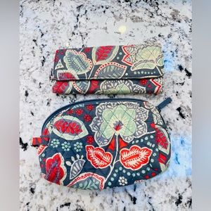 Vera Bradley wallet and makeup case